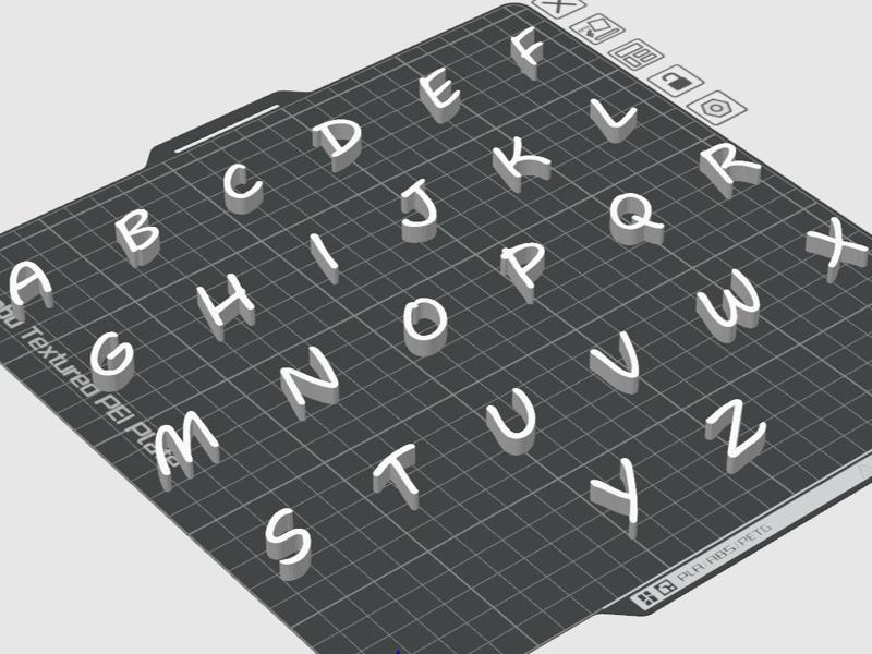 Slim Cartoon Alphabet Letters