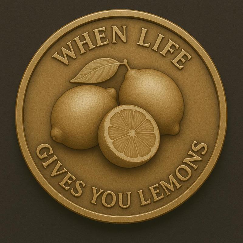 when  life gives you lemons make lemonade coin token (double sided)