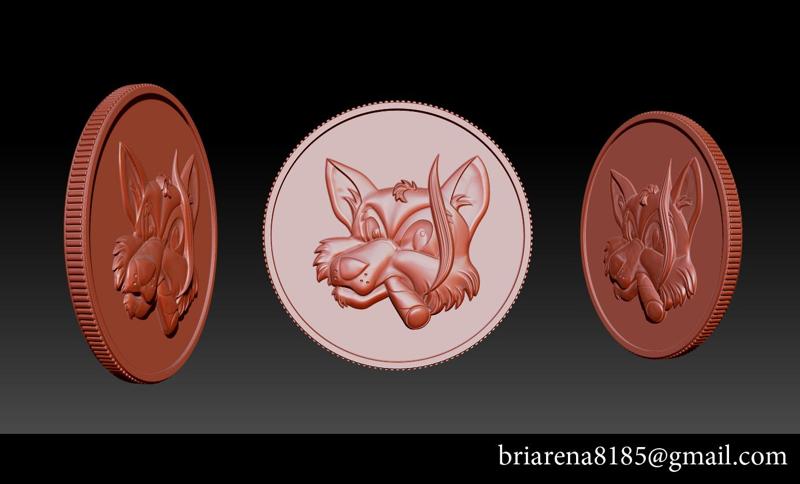 Smoking fox - Coin