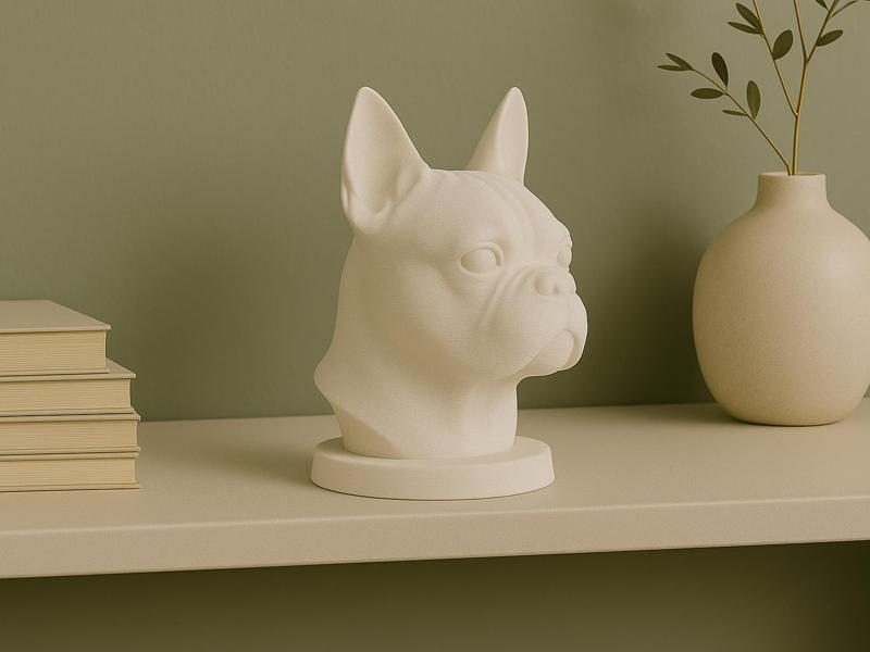 Boston Terrier Bust – Stylized Dog Sculpture