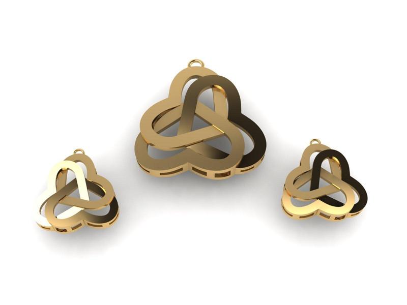 Heart necklace and earring set