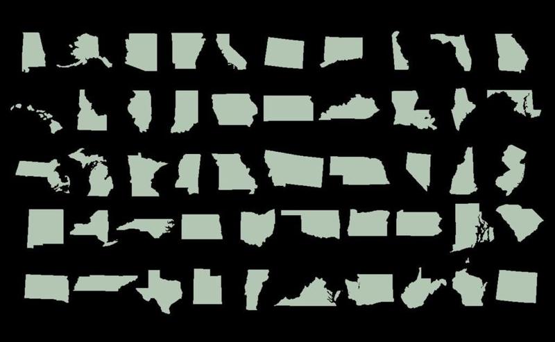 State Outlines - All 50 States - DXF files for laser cutting