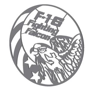 F-16 Fighting Falcon USA Patch WireFrame Black/White
