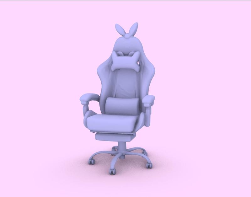 🎮🐰 Gamer Chair with Rabbit Ears for 30 cm Dolls (1/6 Scale).