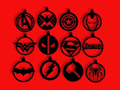 christmas spheres(superheroes)