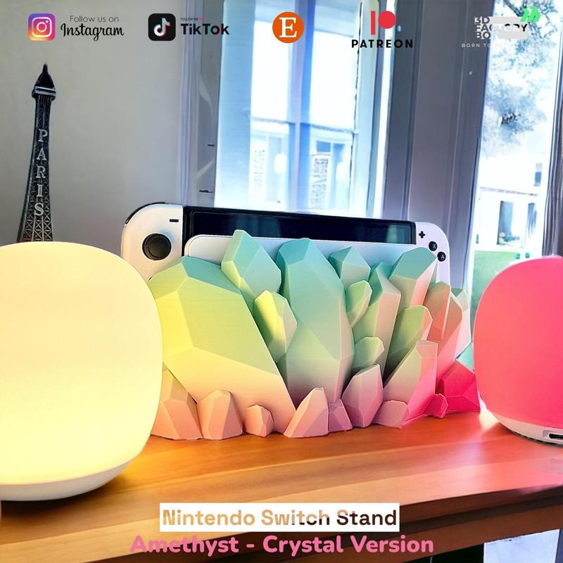 Nintendo Switch Stand - Amethyst Crystal Version