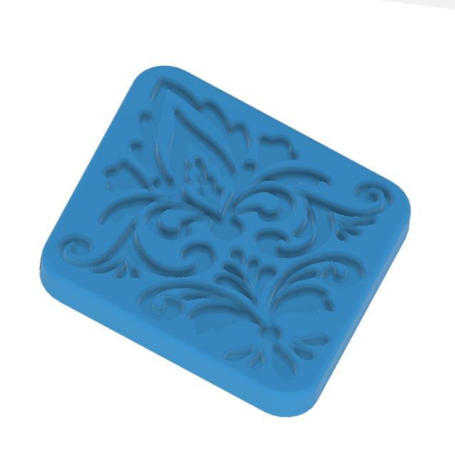 cutter for polymer clay decorative stencil baroque #2