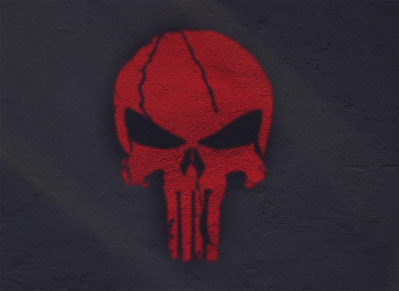 CRACKED PUNISHER - READY TO PRINT! 3D PRINTABLE STENCIL