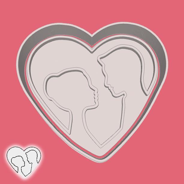 Valentine's day cookie cutters - heart (couple) (style 25)