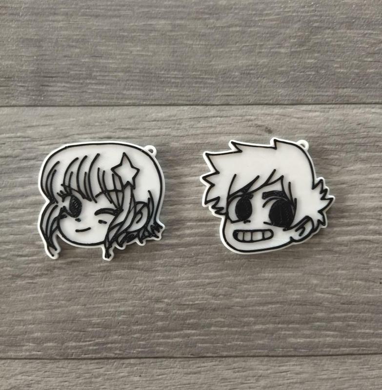 Scott Pilgrim and Ramona Flowers Couple Keychain