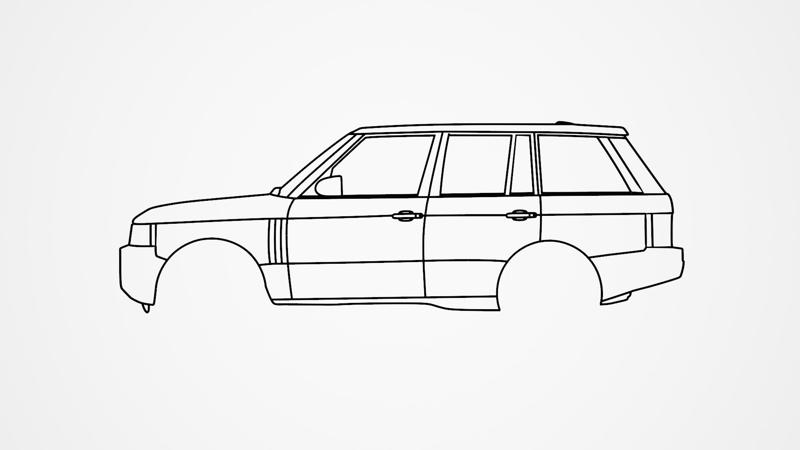 Range Rover L322 Silhouette Wall Art