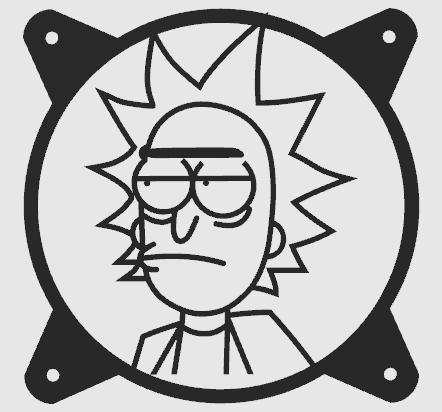FAN COVER rick sanchez rick and morty CUBIERTA DE VENTILADOR FAN GRILL 120MM