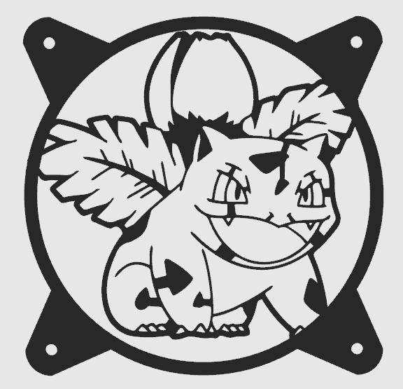 FAN COVER Pokemon ivysaur CUBIERTA DE VENTILADOR FAN GRILL 120MM
