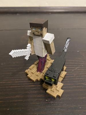 Blocky style - the man with a cat