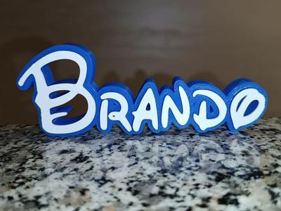 Disney Name Sign Brando Kid Room Wall Decor 3DART
