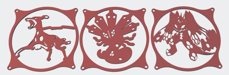 Pokemon Zygarde 10% 50% 100% forme 120mm fan cover