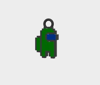 Among Us Keychain Green