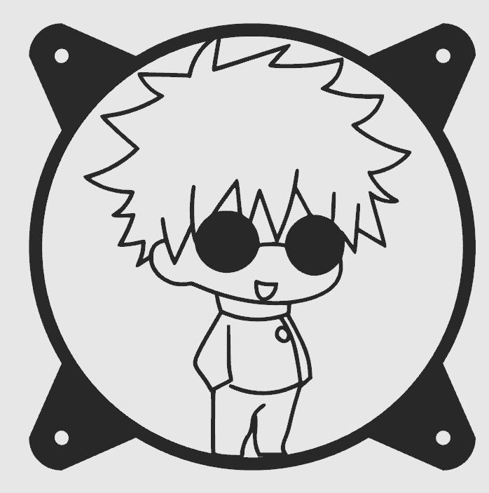 Fan Cover Satoru Gojo Jujutsu Kaisen Cubierta de Ventilador Fan Grill 120MM