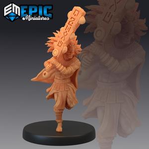 Eagle Warrior Attacking / Aztec War Hero / Jungle Encounter