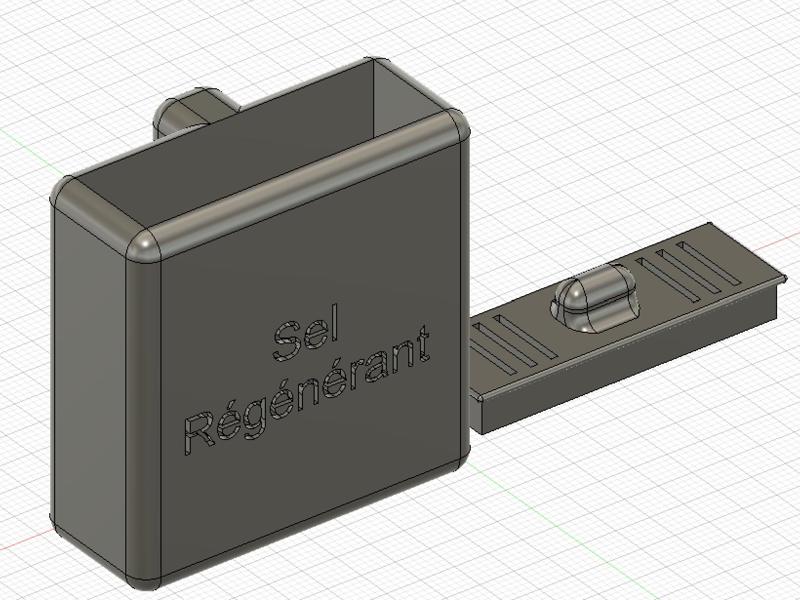 Dishwasher salt regenerating box