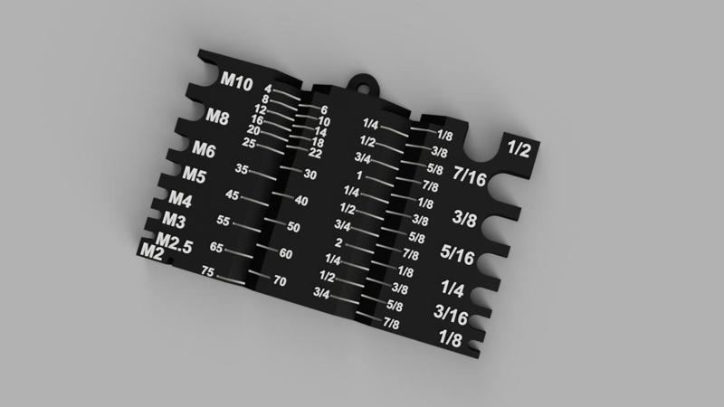 Screw measuring tool (metric & standard)