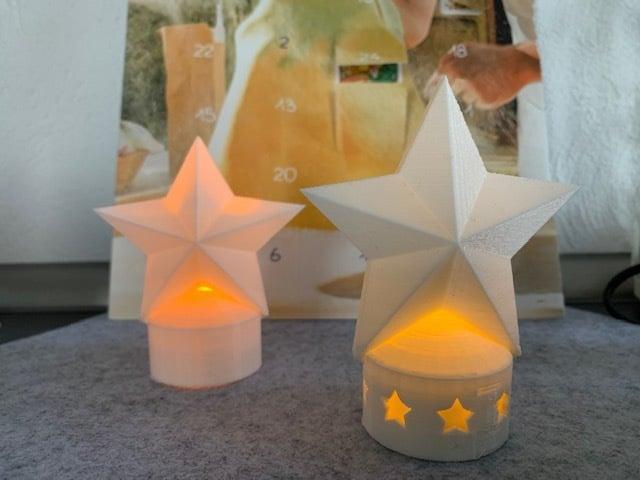 Xmas Christmas Star LED tea lights candle cover decoration ++ lone star