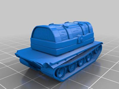 Tabletop chest with tank tracks
