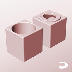 CS68-80-P Pierced Modular Stacking Storage Box Bin Container Planter Lamp Shade | Printable Objects - Infinite Containers | stl file for 3d printing