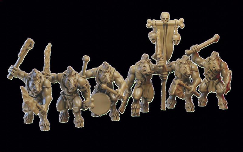Wild Boarc Miniatures (32mm, modular)