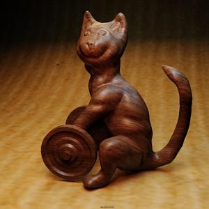 Cat and dumbbell