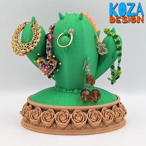 Cactus Jewelry Box with a cute snail printed in place without supports