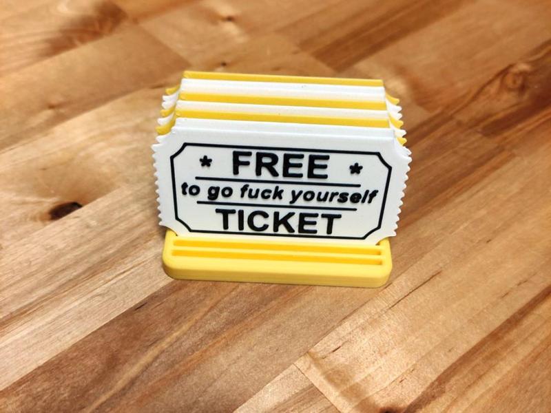 Minimalistic free ticket holder for 10 pcs