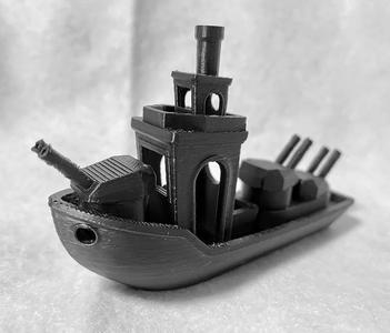 Battle Ship Benchy with rotating turret   