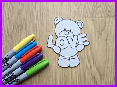 Love Bear Mother's Day Gift Valentine Diy Coloring