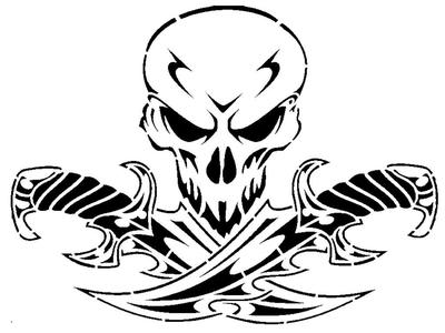 Skull stencil 14