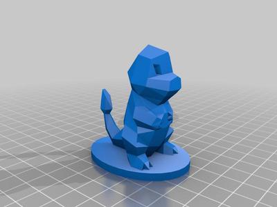 Low Poly Charmander With Stand, pokemon