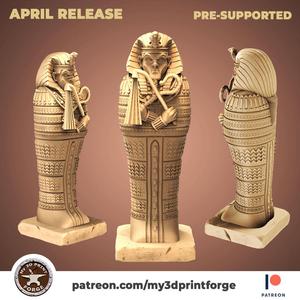 Egypt Pharaoh Sarcophagus 32mm and 75mm pre-supported