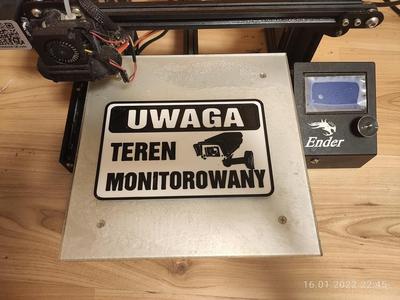 Warning sign - Tablicza ostrzegawcza teren obiekt monitorowany