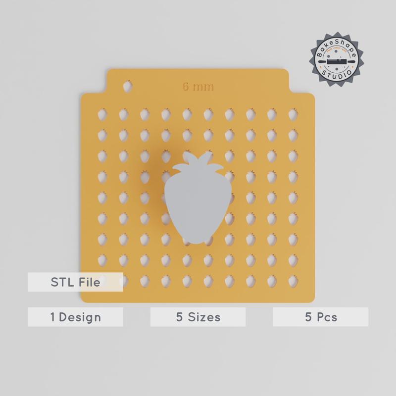 Strawberry Sprinkle Stencil Bundle, 5 Sizes, Perfect for Sprinkles & More PRODUCT_1341