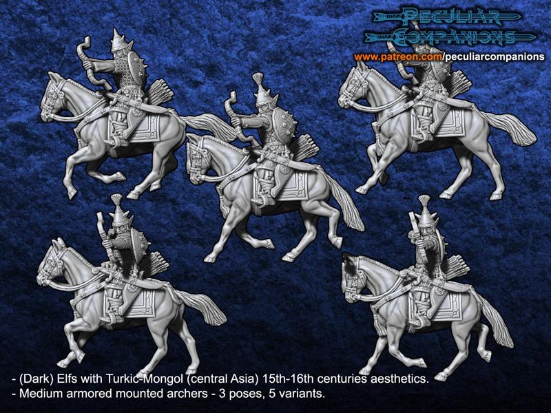 Turko-Mongol Dark Elfs - Medium armored mounted archers