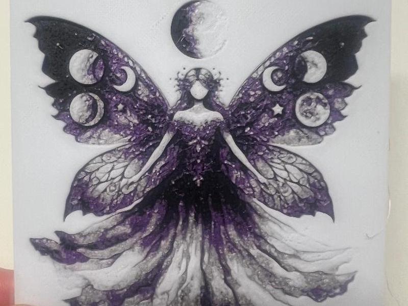 Light Moon Fairy - lunar phase coaster