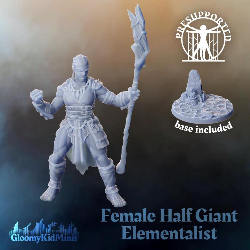 Female Half-Giant Elementalist