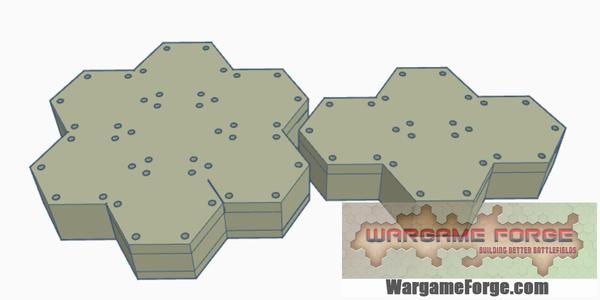 Level Riser 4 and 7 Hex Tile Cluster, Hex Map Scale