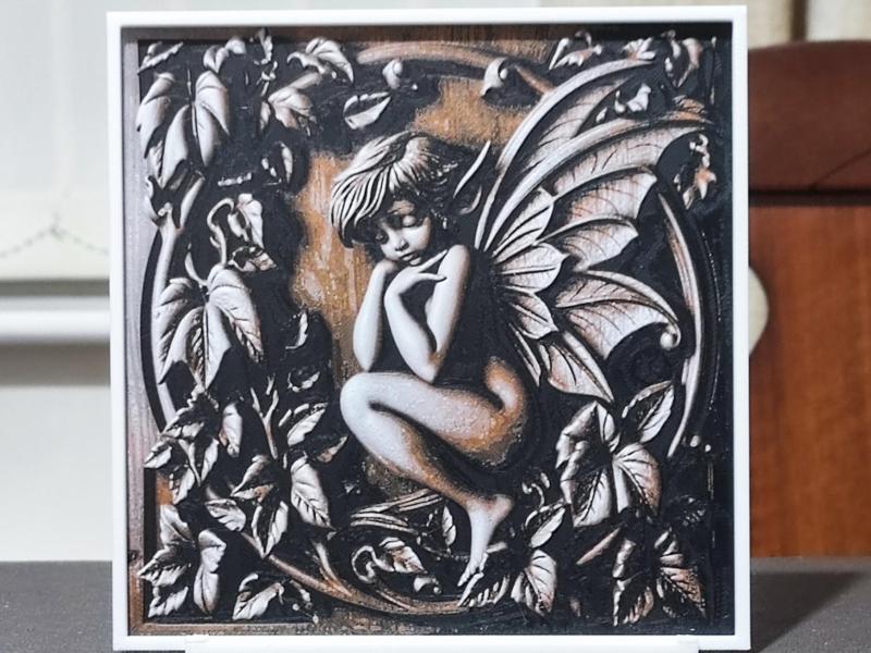 Wood Carving Elven Fairy (Dark) - HueForge 3 Color