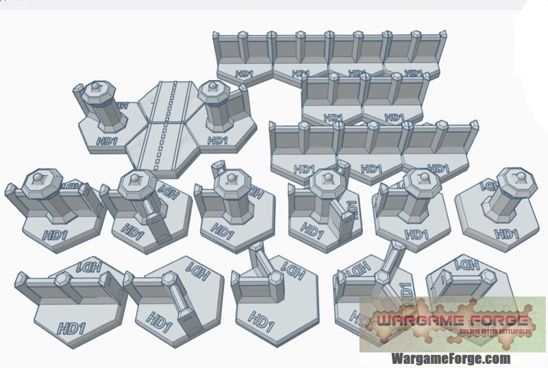 Hex Map Scale Level 1 Walls Set A