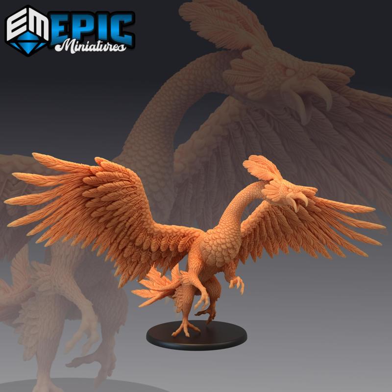 Peacock Griffin Attacking / Exotic Gryphon / Rare Flying Hybrid Encounter