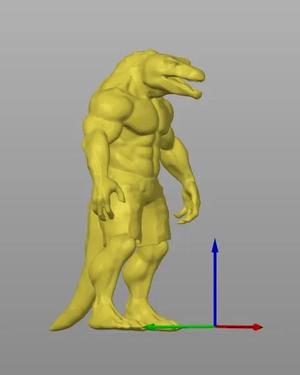 Reptilien man statue   