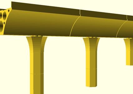 Modern model train viaduct HO