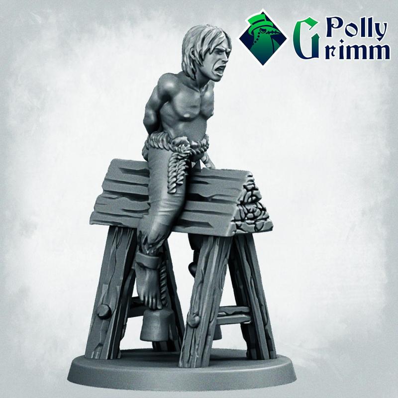 Grimtale. Inquisition set. Tabletop miniature. Torture, spanish donkey