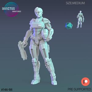 Galactic Police Female / Alien Ship Officer / Warship Soldier / Headhunter / Cyberpunk Warrior / Cosmic Invasion Army / Trooper Attack / Sci-Fi Encounter